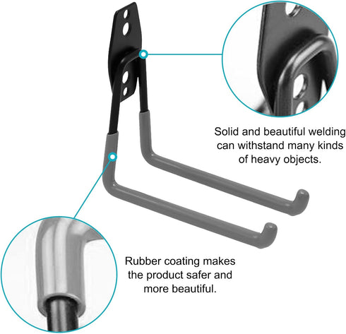 Eagles Garage Double Hooks,Utility Heavy Duty Steel Garage Storage Hooks,Wall Mount Garage Hanger&Organizer for Organizing Bike, Ladder and Garden...