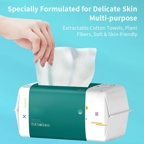 Disposable Face Towel, 120 Count Face Towel, Soft Cotton Face Clean Towels, Thickened Facial Dry Wipes for Skin Care, Facial Towels for Face Clean...