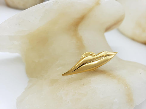 Lips Lapel Pin - Gold Plated - Man Ray Art Inspired Brooch...