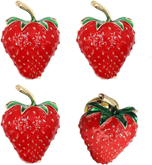 brandname Mizhang Strawberry Knobs 4 Pcs Lovely Fruit Strawberry knobs Cabinet Drawer Knob Pull Handle with Screws Hardware Accessories Furniture ...