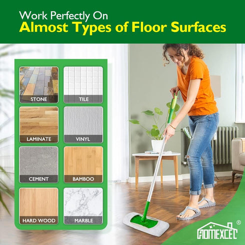 HOMEXCEL Reusable Microfiber Mop Pads Compatible with Swiffer Sweeper-Washable Wet Pad Refills for Wet & Dry Use,Floor Cleaning Mop Head Pads Refi...