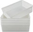 Plastic Storage Trays Baskets/Organizing Baskets, 13.2 Inches x 9.6 Inches x 3.6 Inches, Set of 6 (White)...