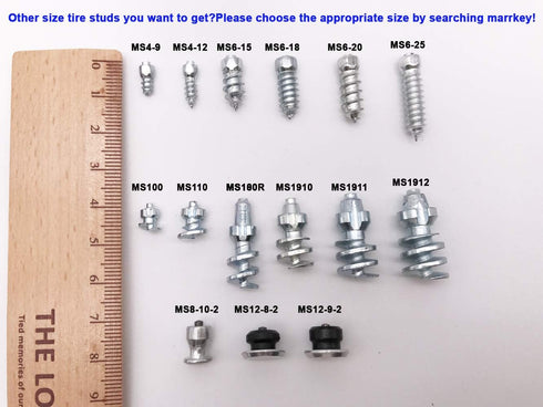 Screw Tire Studs, Marrkey 15mm Anti-Slip Anti-ice Snow Spikes for Car/ATV/SUV/Motorbike/Motorcycle/Forklift/Mini-Loader/Garden Tractors/Racing Car...