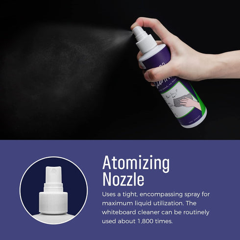 loukin Non-Toxic Whiteboard Cleaner, 8.5 fl oz Dry Erase Board Cleaner, Low-Odor Whiteboard Cleaning Spray, Removes Stubborn Marks from Whiteboard...