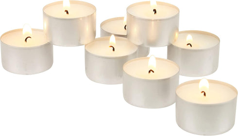 Stonebriar Bulk 50 Pack Unscented Smokeless Long Tea Light Candles with 8 Hour Extended Burn Time, White, 50 Count...