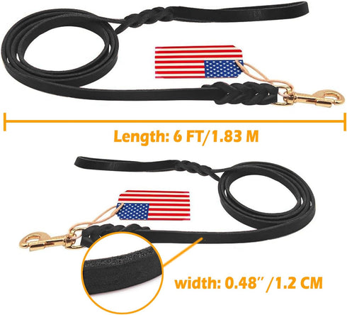 Premier 6Ft Leather Dog Training Leash. Made from Leather and is a Great Option for Hunting Dogs or General Obedience in The Backyard.Christmas Do...