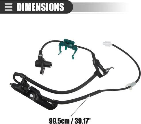 Motoforti Front Right Passenger Side ABS Sensor, Wheel Speed Sensor, for Toyota Avalon 2005-2012, Metal, NO.8954206010/8954233090, Black...