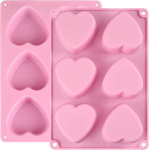 Actvty Heart Silicone Mold, 2 Packs Heart Shaped Molds for Making Handmade Soap, Bath Bombs, Candles, Cake, Chocolate Bomb and Jelly...