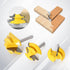 45 Degree Lock Miter Router Bit Set, 3PCS Tungsten Carbide 1/4 Inch Shank Woodworking Tools, Includes 1/4 to 1/2 Inch Collet Converter for Cutting...
