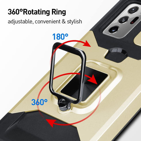 OOK Compatible with Gold Samsung Galaxy Note 20 Ultra Case with Stand/Camera Slide Protection/Card Holder Design, Slim Shockproof Protective Case ...