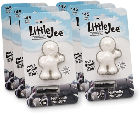Little Joe 96401-6PK New Car Scent, Car Air Freshener, Clips to A/C Air Vent, Alcohol-Free Fragrance Oil, Non-Hazardous and Non-Toxic Plastic, Set...