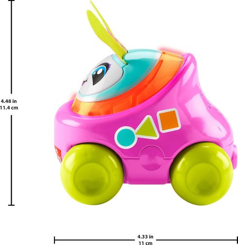 Fisher-Price Baby Learning Toy DJ Buggy Pink Push-Along Car with Music & Lights for Crawling Play for Infants Ages 9+ Months...