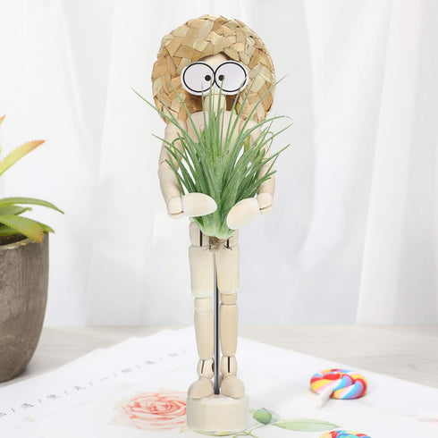 6 Sets Air Plant Holder Wooden Jointed Mannequin Tabletop Flexible Shape Adjustable Pose DIY Accessories Decor Planter Tillandsia Air Fern Display...