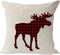 Animal Moose Red and Black Chess Plaid Scottish Buffalo Cotton Linen Square Throw Waist Pillow Case Decorative Cushion Cover Pillowcase Sofa 18"x ...