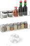 VAEHOLD Adhesive Acrylic Spice Rack with Nano Double Sided Tape Wall Mount Organizer Clear Wall Spice Rack With Shelf Ends for Kitchen Cabinet Doo...