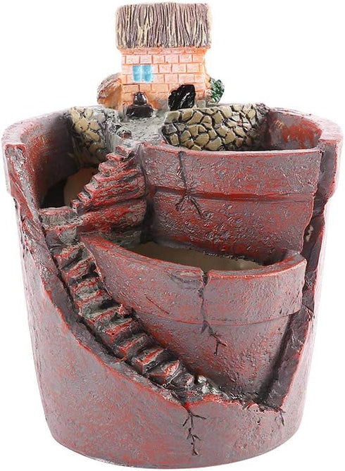 Mini Succulent Pot, Creative Resin Plants Pot,Tiny Creative Flower Pot,Fairy Garden Pot with House,Mini Garden Decoration Bonsai Decor...