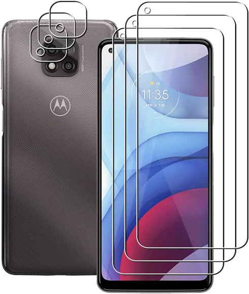 (3+3) For Motorola Moto G Power 2021 (3 Pack) Tempered Glass Screen Protector and (3 Pack) Camera Lens Protector, 9H Hardness, 2.5D, Anti Scratch,...