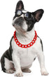 Red Dog Chain Collar-3/4 Inch ?20mm? Width Cuban Link Durable Dog Necklace, Cute Fashion Pet Collar for Pit Bulldog, Light Metal Jewelry Bold Chai...