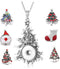 Snap Jewelry Necklace Charms with 6pcs Christmas Tree Shape Snap Button Pendant for Women 18mm Button Jewelry...