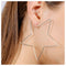 Boho Large Star Hoop Earrings Silver Star Dangle Earrings Big Hollow Star Earrings Geometric Star Drop Earrings Jewelry for Women and Girls...