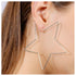 Boho Large Star Hoop Earrings Silver Star Dangle Earrings Big Hollow Star Earrings Geometric Star Drop Earrings Jewelry for Women and Girls...
