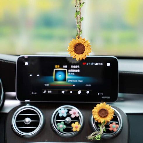 YGMONER Sunflower Car Interior Rear View Mirror Hanging Accessories Car Decor for Women...