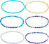 LUTER 6Pcs Beaded Anklets Elastic Bohomenian Bracelet Anklets Colorful Handmade Bead Jewelry for Girls, Women...