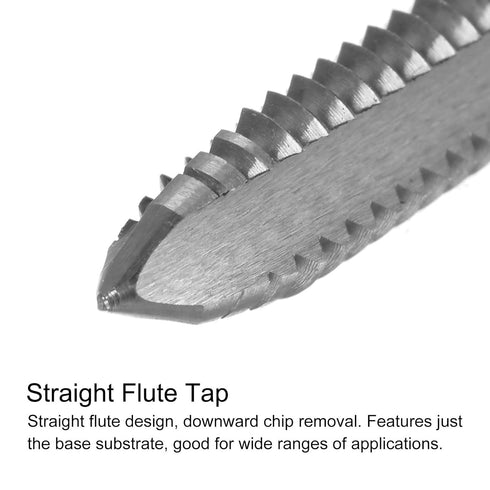 uxcell Tap & Bit Sets, M6 x 1.25 H2 Left Hand Straight Flute Machine Thread Milling Tap, 4.7mm M35 Cobalt High Speed Steel (HSS-CO) Twist Drill Bi...
