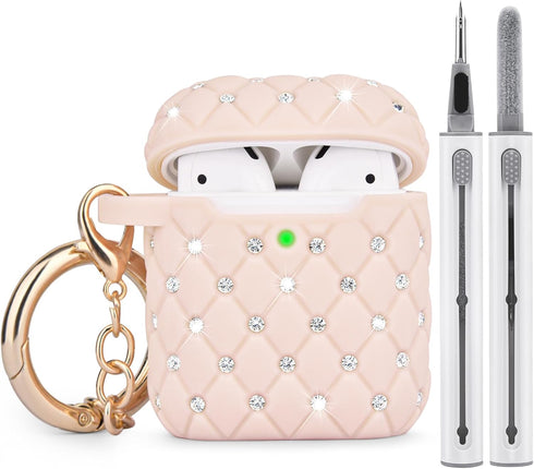 CAGOS for Airpod Case 2nd/1st Generation, Come with Airpod Cleaner Kit, Bling Earpods Case Protective Cover Accessories Keychain Compatible with A...