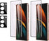 (2 SET=4 PCS) Front Full Covered Black Tempered Glass Back Camera Black Compatible with Galaxy Z Fold 2, Camera Glass Cover Lens Screen Protector ...