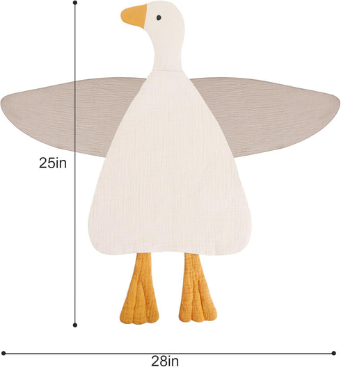 Baby Toys Lovey Blanket Soft Duck Blankets for Newborn Essentials 0-6 Months, Sensory Stuffed Animal Security Blanket for Boys and Girls (White, D...