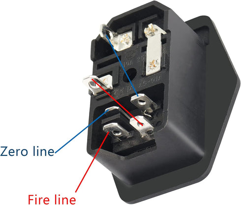 PNGKNYOCN 10A 250V Rocker Switch Power Socket Inlet Module Plug 10A Fuse with Indicator Light 2 Pin IEC320 C8 for Household Appliances or DIY Devi...