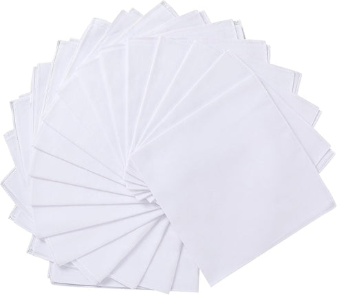 Men's Handkerchiefs 18 Pack 100% White Cotton Solid White Hankie...