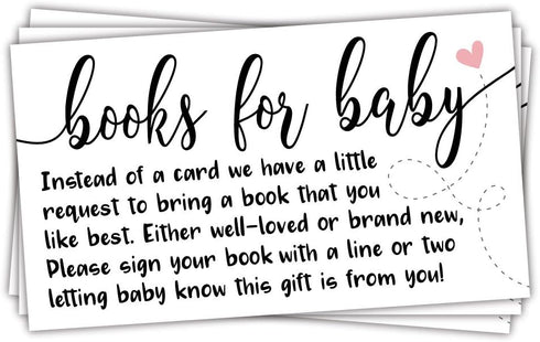50 Sweet Heart Books for Baby Shower Request Cards - Baby Shower Invitation Inserts...
