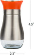 Evelyne Salt Pepper Seasoning Glass Shaker with Stainless Steel Cover 2 pcs Pack Set (Orange)...