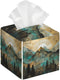 Square Tissue Boxes(5.2"x5.2"x5.2"), Mountains Trees Landscape Sunrise Tissue Holder Decor for Vanity Countertop/Home/Car/Office...