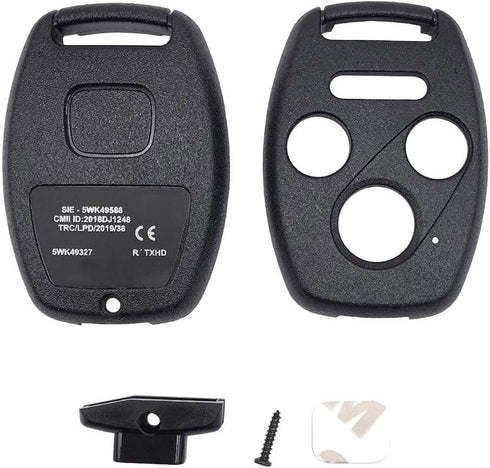 3+1 Buttons Replacement Key Fob Cover Case fit for Honda 2003-2012 Accord 2006-2013 Civic EX 2009-2015 Pilot 2005-2006 CR-V Ridgeline Odyssey Keyl...