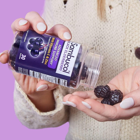 Sambucol Black Elderberry Gummies with Vitamin C & Zinc - Sambucus Elderberry Gummies for Immune Support, High Antioxidants, Gluten Free, Vegan, E...