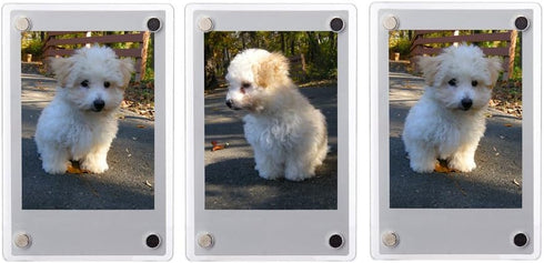 3" Dual Sided Clear Acrylic Refrigerator Magnetic Photo Frame, Frameless Display Compatible with Fujifilm Mini 9 8 8+ 2x3 Photo...
