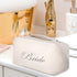 Bride Silver Letter Makeup Bag for Women Bridesmaid Engagement Gift for Her Large Capacity Portable PU Waterproof Toiletry Bag Flat Open Cosmetic ...