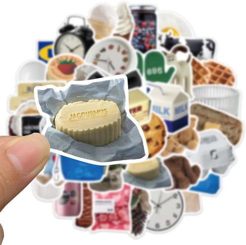 50PCS Ins Dessert Stickers, Ice Cream Cookies Food Vsco Aesthetic Boho Stickers, Vinyl Scrapbook Sticker Pack for Junk Journal Water Bottles Lapto...