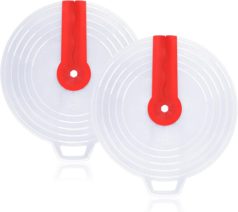 2pcs Mixing Bowl Splatter Guard, 12.2 Inch Mixer Splash Guard Silicone Mixer Splatter Screen Clear Splatter Cover Lid Cooking Tools for Egg Bowl W...