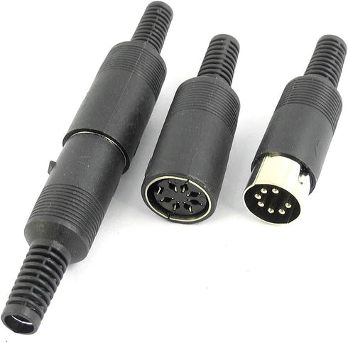 uxcell 2 Set Plastic Housing 7Pin Female + Male DIN Connector Adapter...