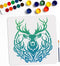 Large Deer Head Stencil 11.8×11.8inch Reusable Deer Antler Head Template with Paint Brush Deer Buck Forest Animal Wildlife Stencil for Deer Wall A...