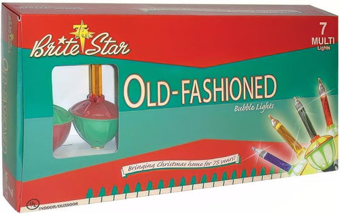 Brite Star 7 Count Bubble Lights, Red/Green Base, Multicolor...