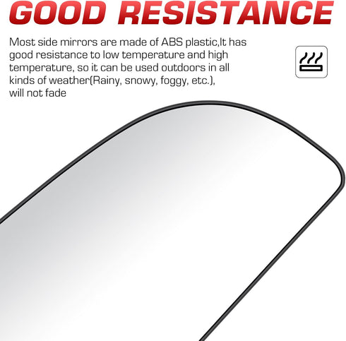 Passenger Right Side View Mirror Glass Replacement for Dodge Ram 1500 2500 3500 4500 5500 2009-2020, Replace 68067730AA...