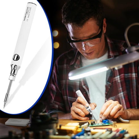 Cordless Soldering Iron Kit, USB Rechargeable Compact DIY Soldering Iron Kit with Solder Wire, Electric Soldering Gun Pen Kit for Home Appliance R...