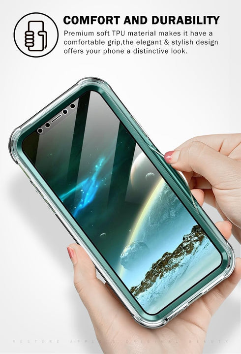 DT Series Case for iPhone 11 Case Built with Screen Protector, Lightweight and Stylish Full Body Shockproof Protective Rugged TPU Case for Apple i...