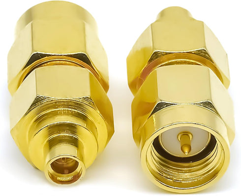 2PCS SMA to MMCX Adapter, SMA Male to MMCX Female Coax Connector, Low Loss MMCX SMA Coax Cable Antenna Adapter for Repeaters, Audio, Video...