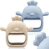 2 Packs Baby Teething Toy for 0-6 6-12 Months, Food Grade Silicone Teething Mitten, Anti Dropping Wrist Hand Teethers Baby Chew Toys for Sucking N...